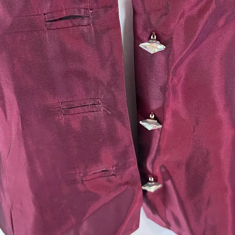 JS Collections Women's Dress Jacket, size 12. Burgundy Special Occasion - Picture 11 of 12